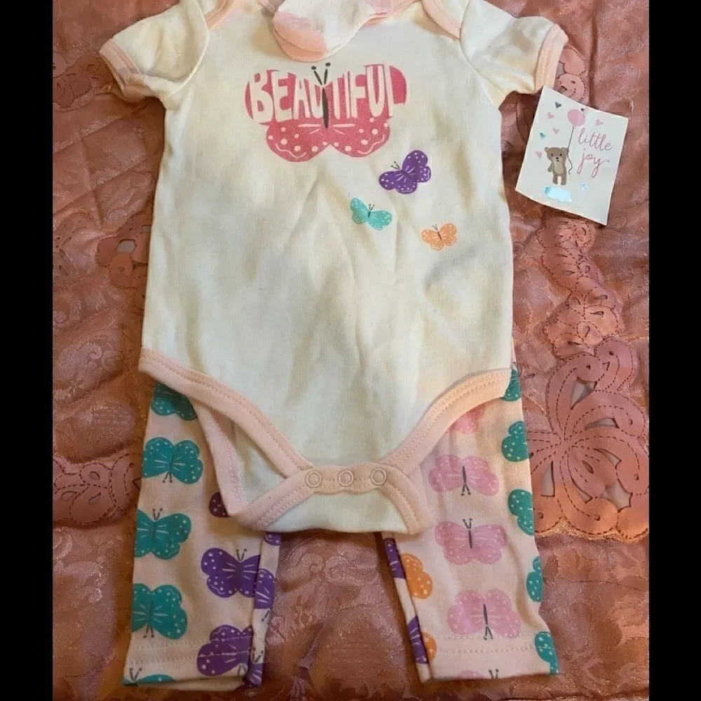 🎀Little joy Baby Super Cute  Matching Set Sizes :6-9M